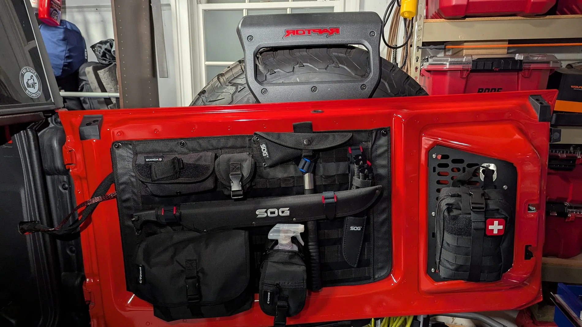 Ford Bronco Did a little Tailgate Molle Panel Reorg PXL_20260204_012709995