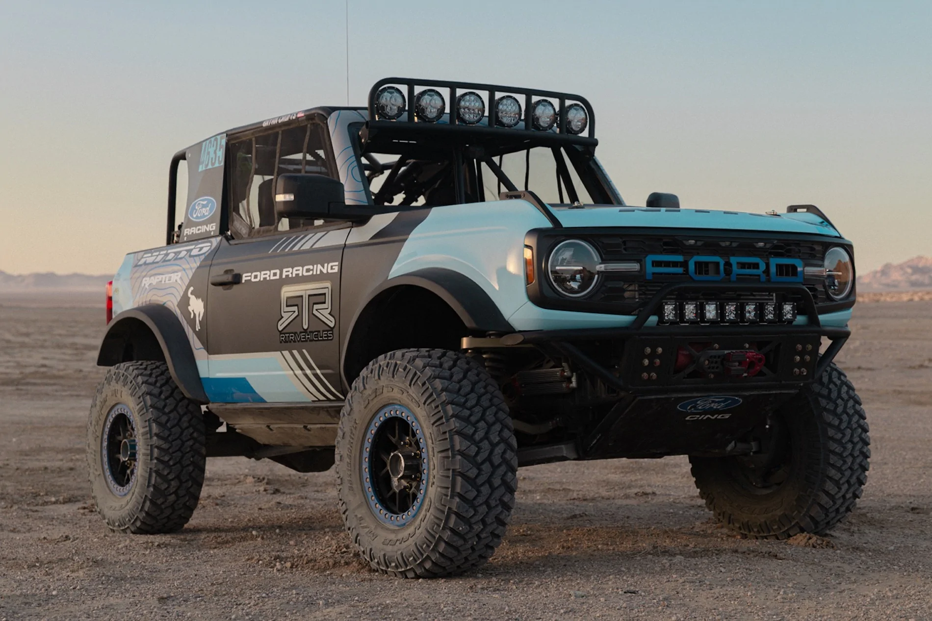 Ford Bronco Ford Bronco Race 4600 Class at King of the Hammers KOH Every Man Challenge 2/6/26 Ford-Bronco-Raptor-4600-Press-Photos-Exterior-005-RTR-Blue (1)
