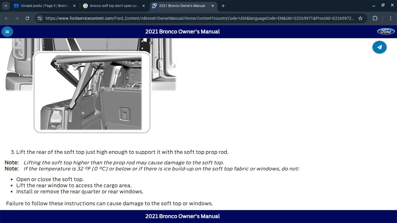Ford Bronco Soft top plastic window split in cold weather Screenshot 2026-02-08 10.56.55 PM