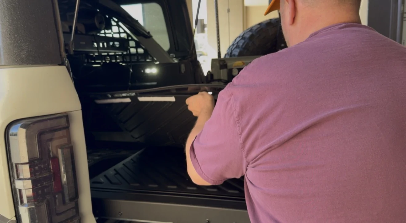 Ford Bronco Broaddict TrailDeck Slide out tailgate drawer system install IMG_3177