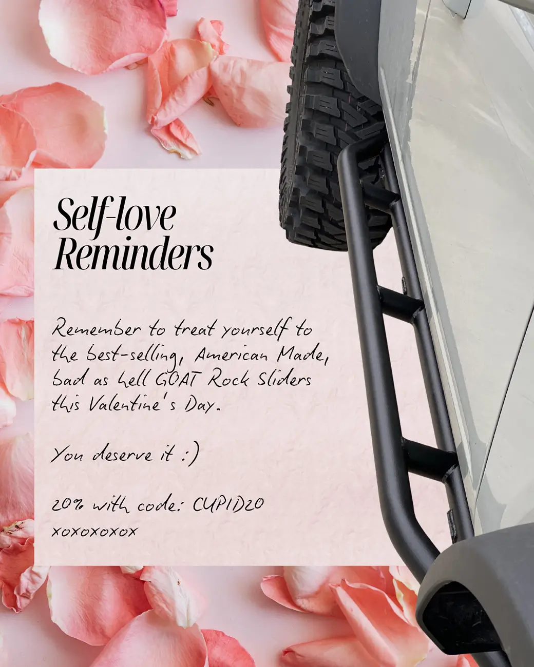 Ford Bronco GOAT FABRICATION HUGE VALENTINE'S WEEKEND SALE! 20% OFF + FREE SHIPPING! Remember to treat yourself to the best-selling, American Made, bad as hell GOAT Rock Sliders