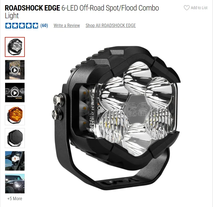 Ford Bronco Harbor Freight Roadshock Edge 6 Lights Roadshock 6
