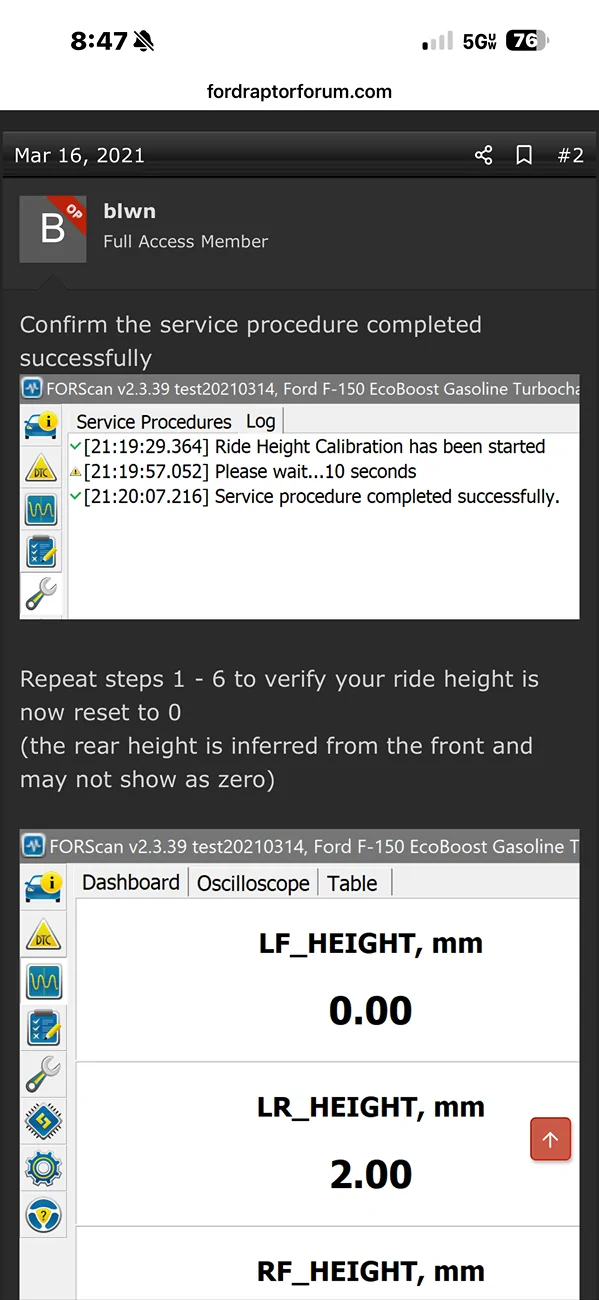 Ford Bronco Ride height calibration issue IMG_7654
