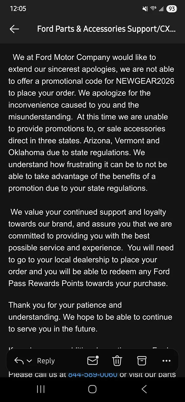 Ford Bronco Ford Accessory Discount Codes - Feb 2026 Screenshot_20260222_120542_Outlook