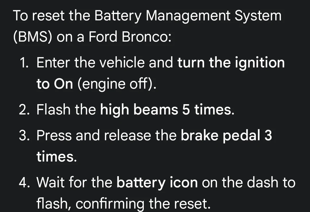 Ford Bronco Super dead battery = electrical armageddon 2054