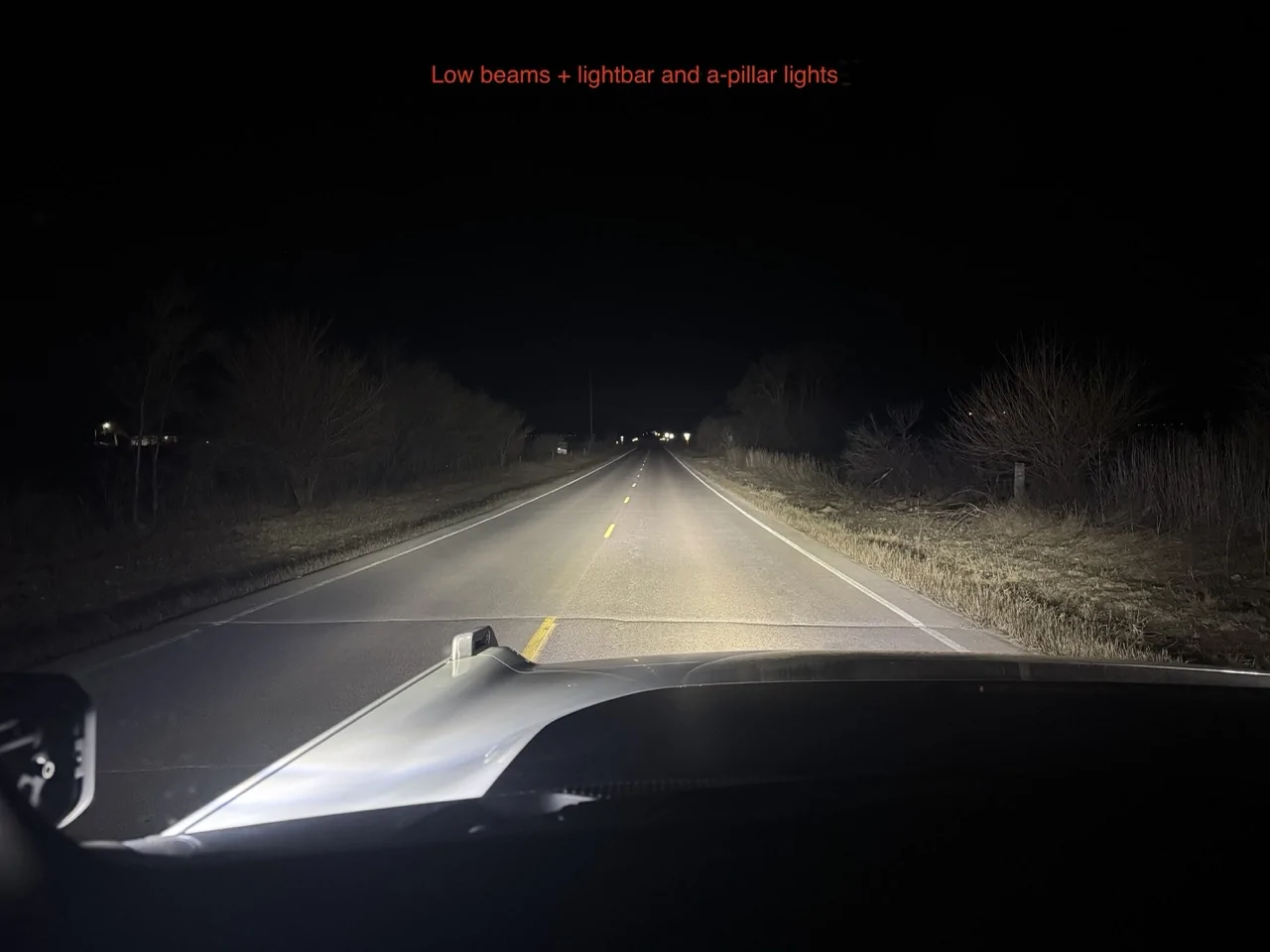 Ford Bronco Driving vs Spot Beam Pattern for A-pillar Lights IMG_5256 Larg