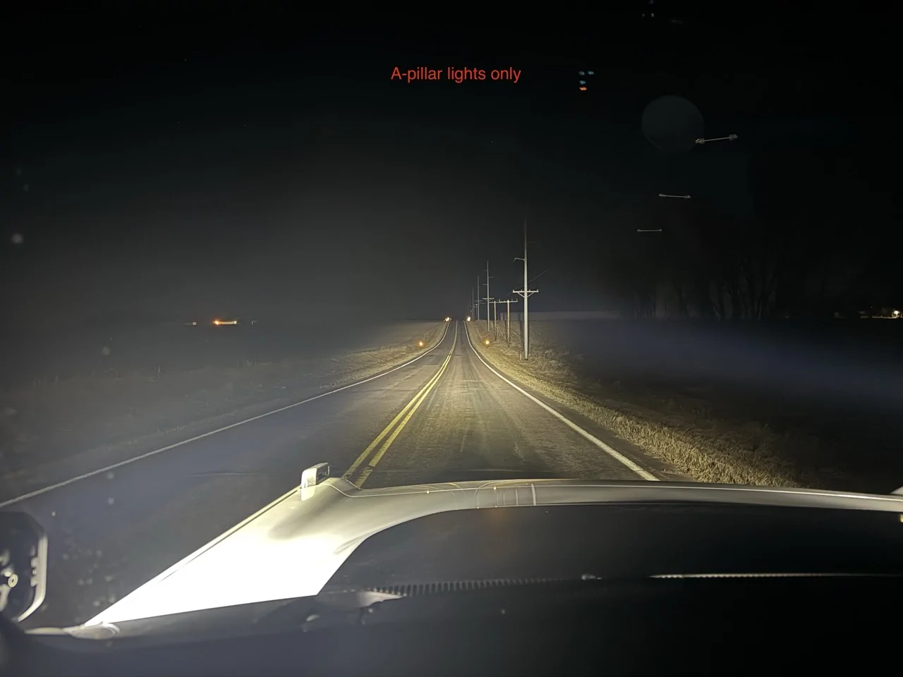 Ford Bronco Driving vs Spot Beam Pattern for A-pillar Lights IMG_5260 Larg