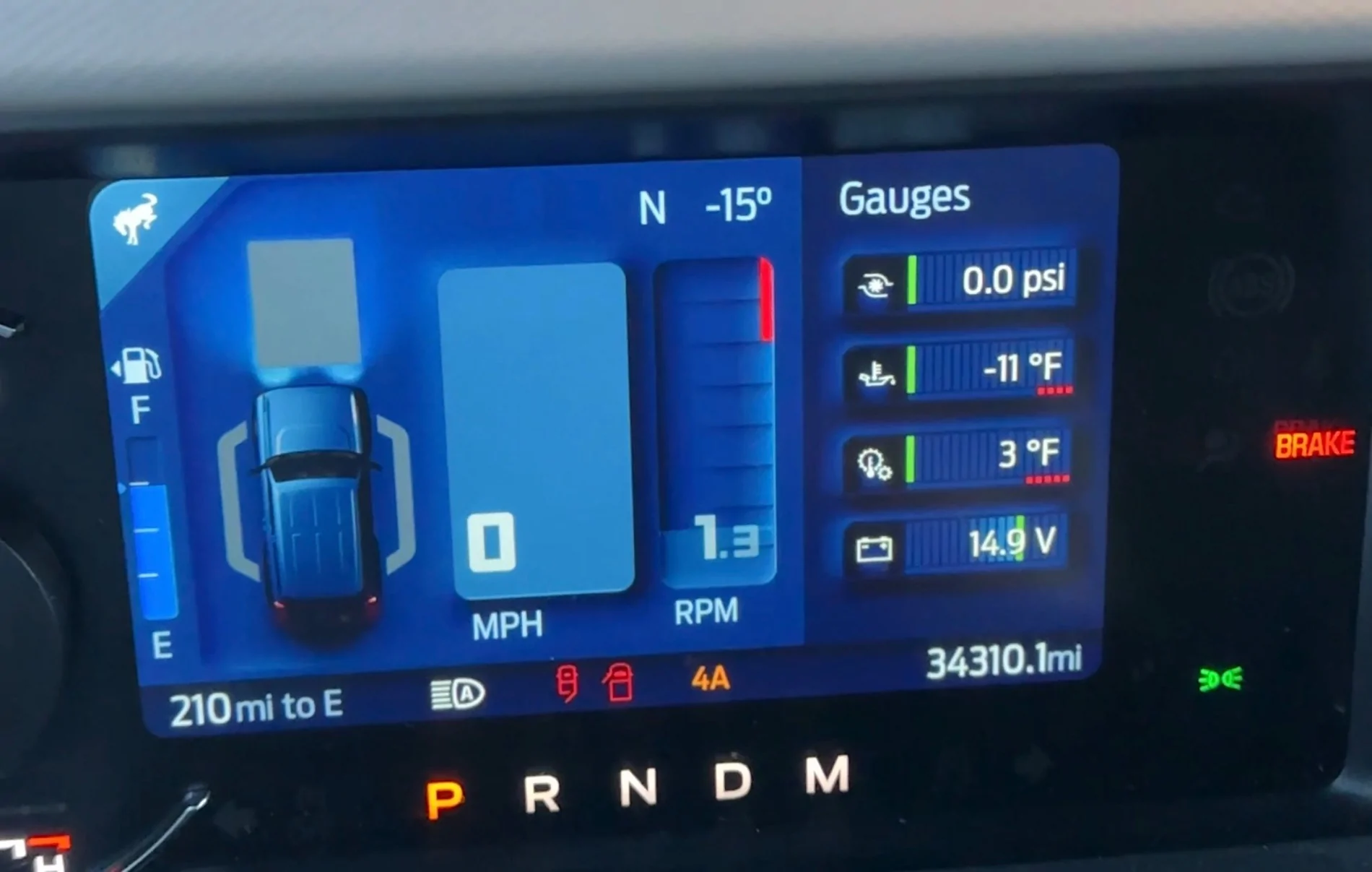 Ford Bronco Tested: Cold Start Oil Pressure with 5W oil at -15F / -26C IMG_8290