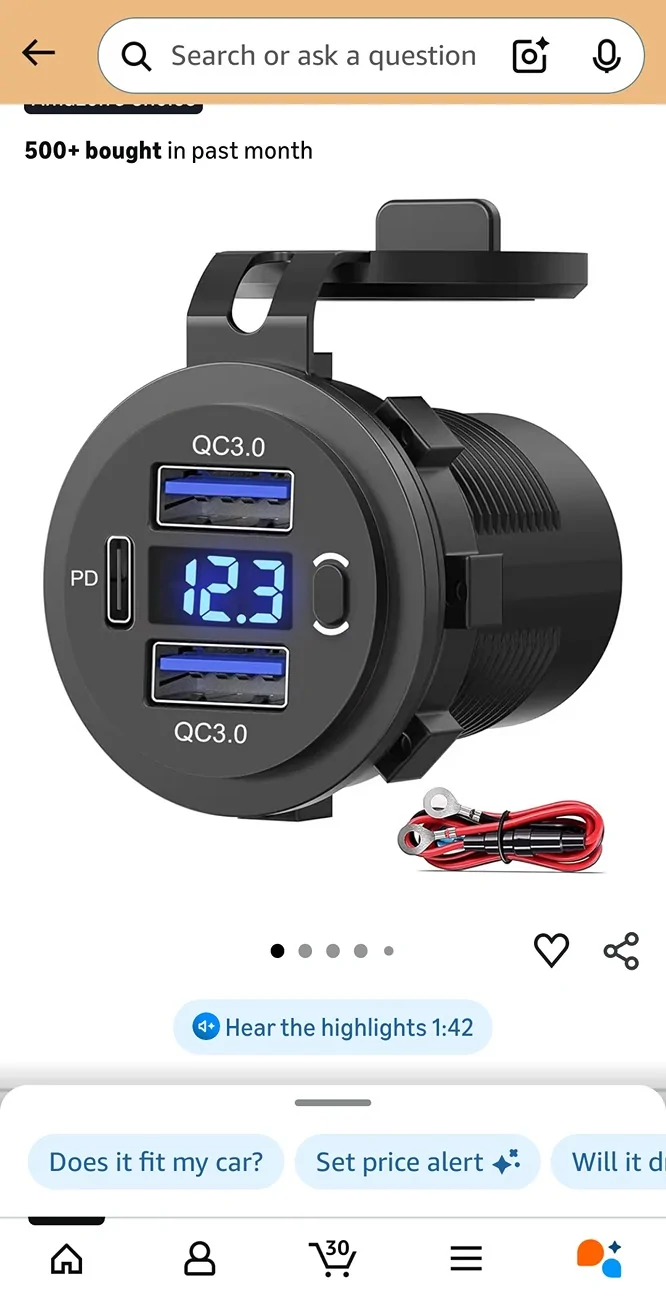 Ford Bronco Underpowered dash USB ports Screenshot_20260301_033901_Amazon Shopping