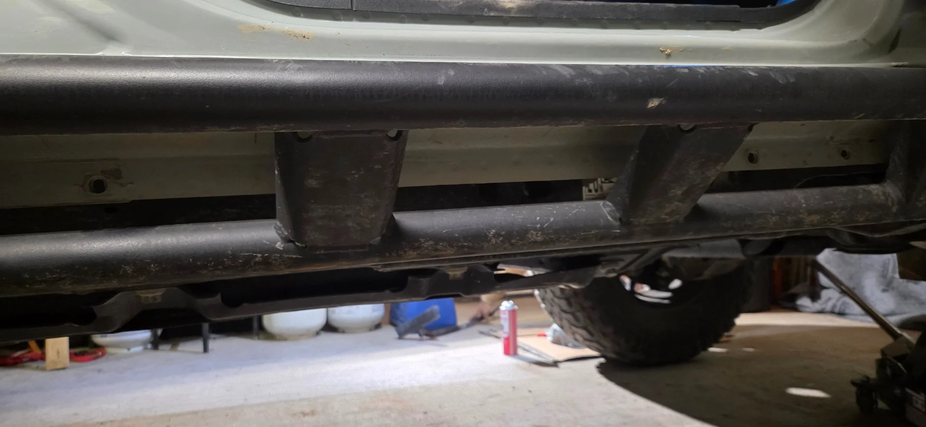 Ford Bronco Adding a step to DV8 rock guards 20260306_121351