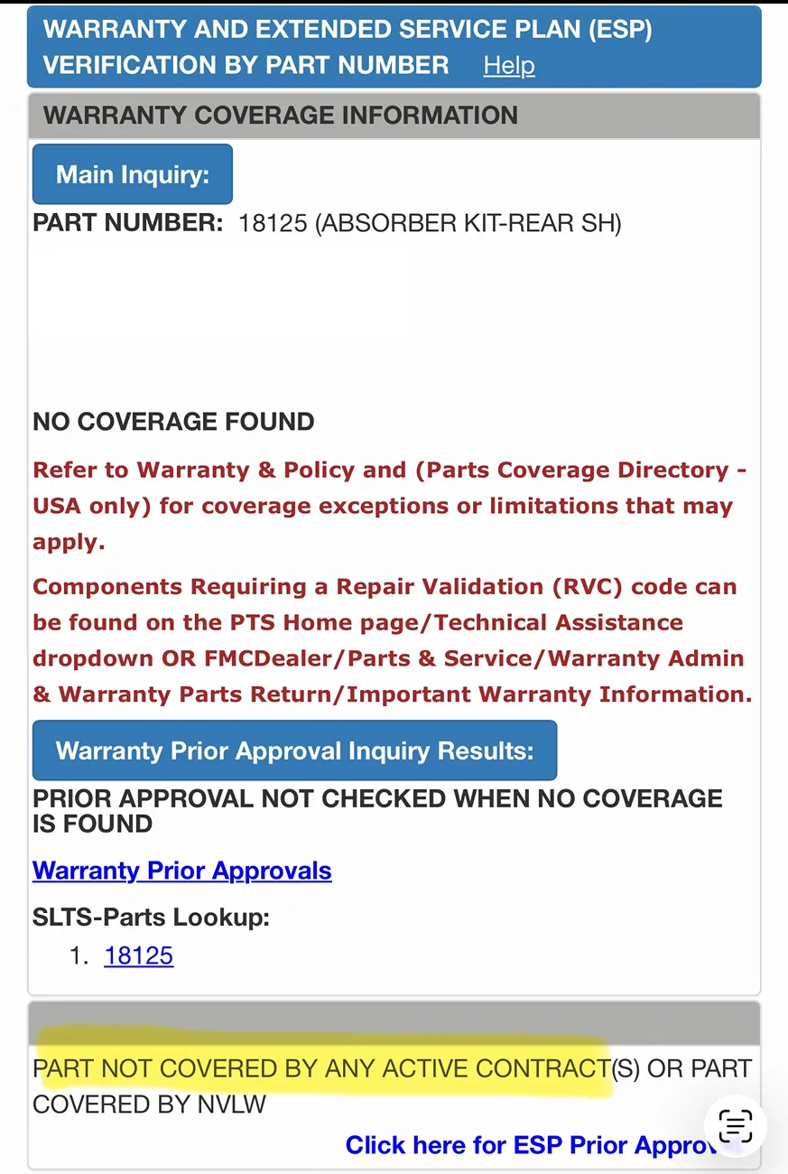 Ford Bronco Rear shock recall already "done", shocks now leaking, dealer wants to charge IMG_0172