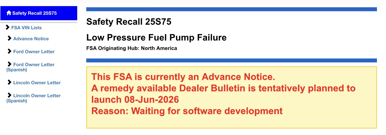 Ford Bronco Infotainment screen recall #26S09 (Infotainment Screen Blank) - 3/5/26 IMG_0186