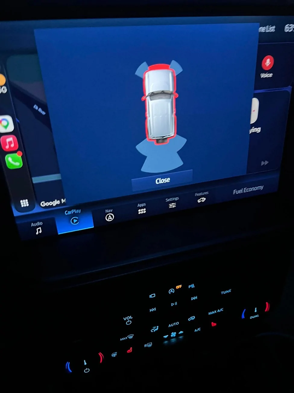 Ford Bronco Ranger icon in park sensor screen 1000079056