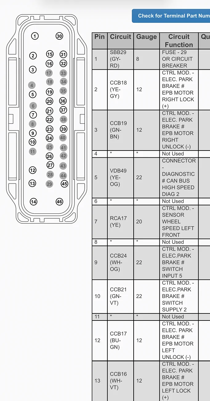 Ford Bronco C135 ABS Connector Diagram IMG_0224