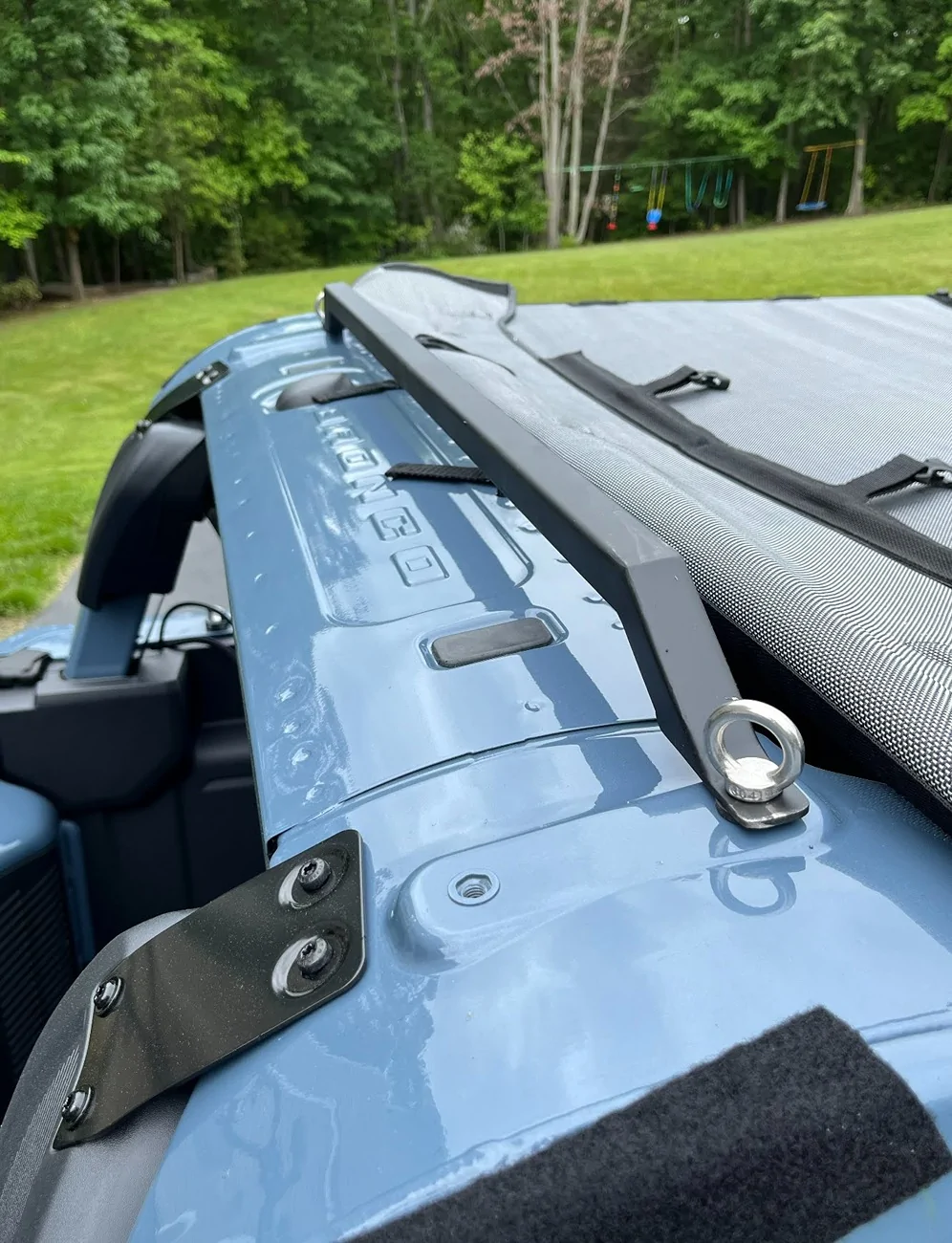 Ford Bronco Honest Question: Why isn't there a Sun Shade/Bimini/Bikini option that doesn't use velcro, straps, or bungees?! Bronco Cross bar