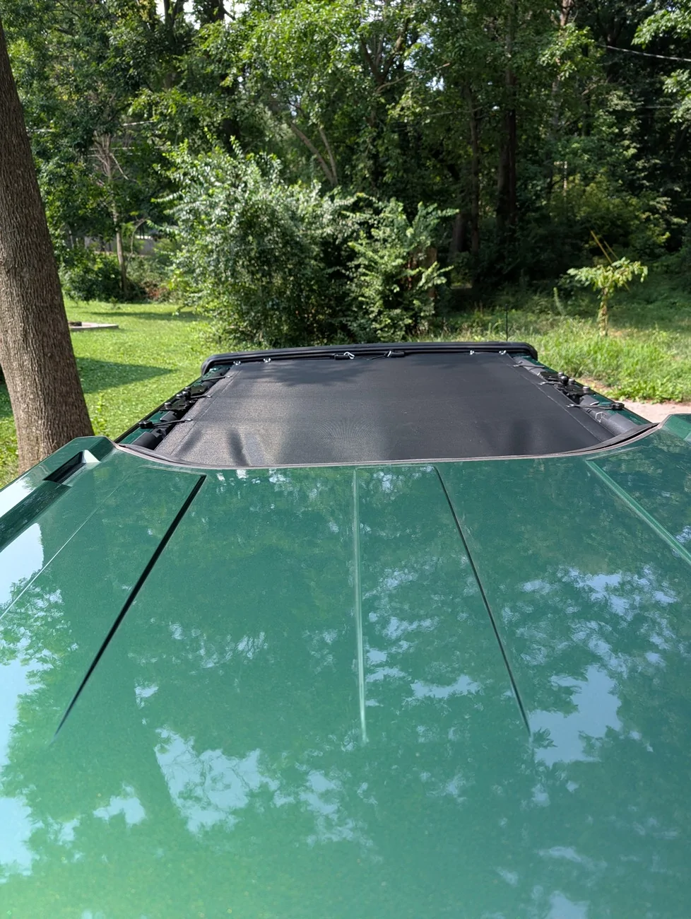 Ford Bronco Honest Question: Why isn't there a Sun Shade/Bimini/Bikini option that doesn't use velcro, straps, or bungees?! PXL_20250801_201742001