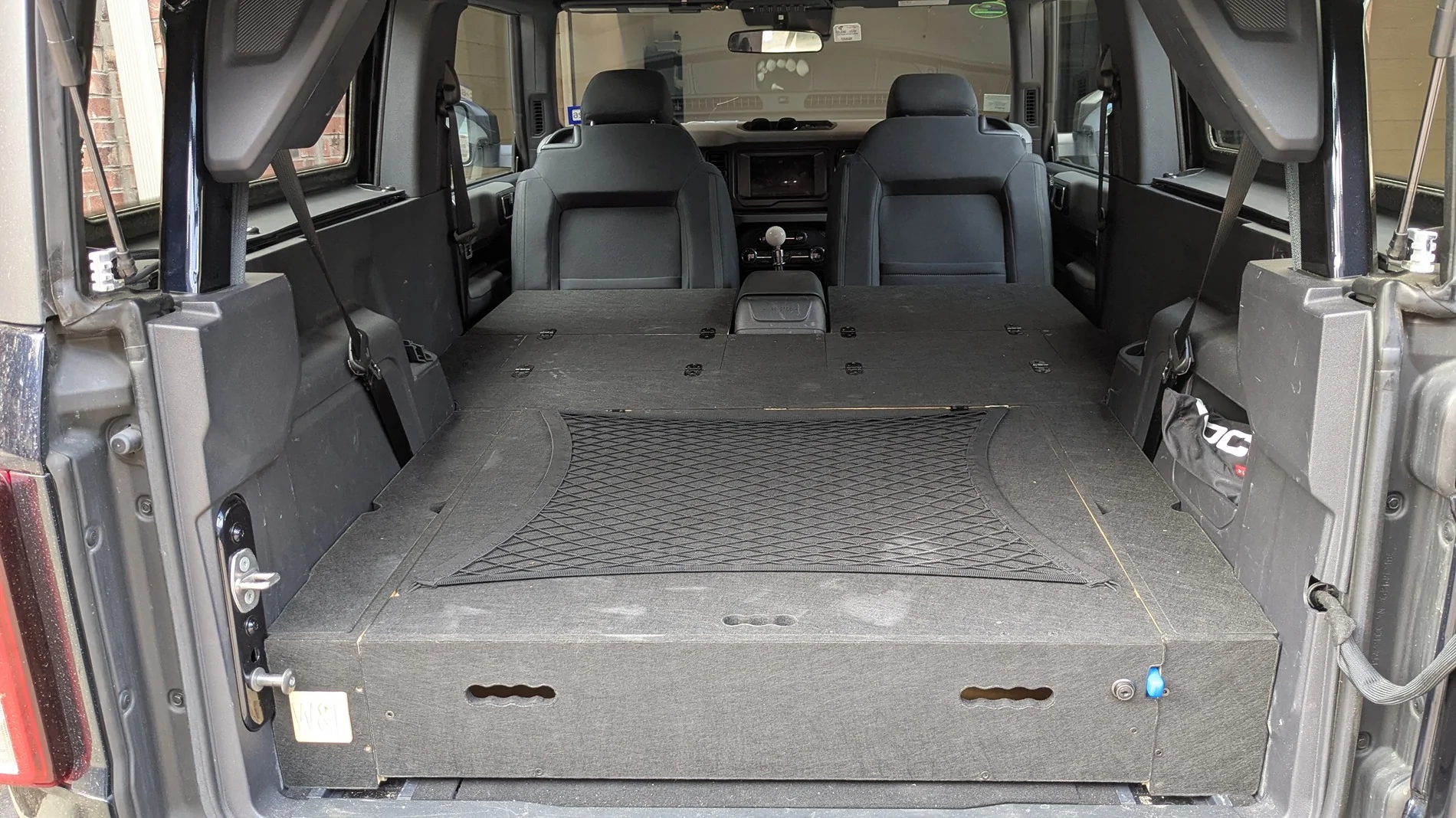 Ford Bronco Wheels & Feels drawer storage system install on a 2024 2 Door Installed with sleeper extensions