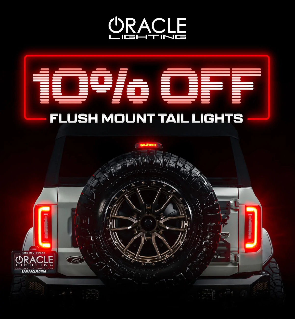 Ford Bronco 10% Off April Sale for Flush Style Tail Lights! aprilpromo26-email