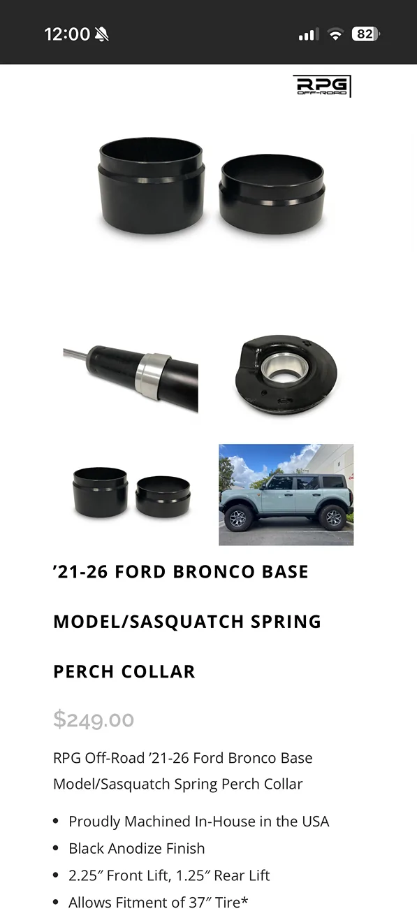 Ford Bronco 2023 SAS Collar Lift Comparison IMG_8652