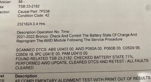 Ford Bronco 4WD Module replaced twice by dealer, still have fault codes, looking for guidance May25(1)