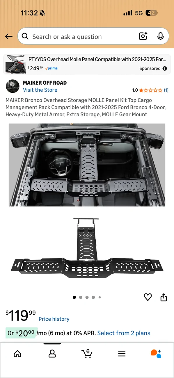 Ford Bronco Maiker overhead Molle IMG_2169
