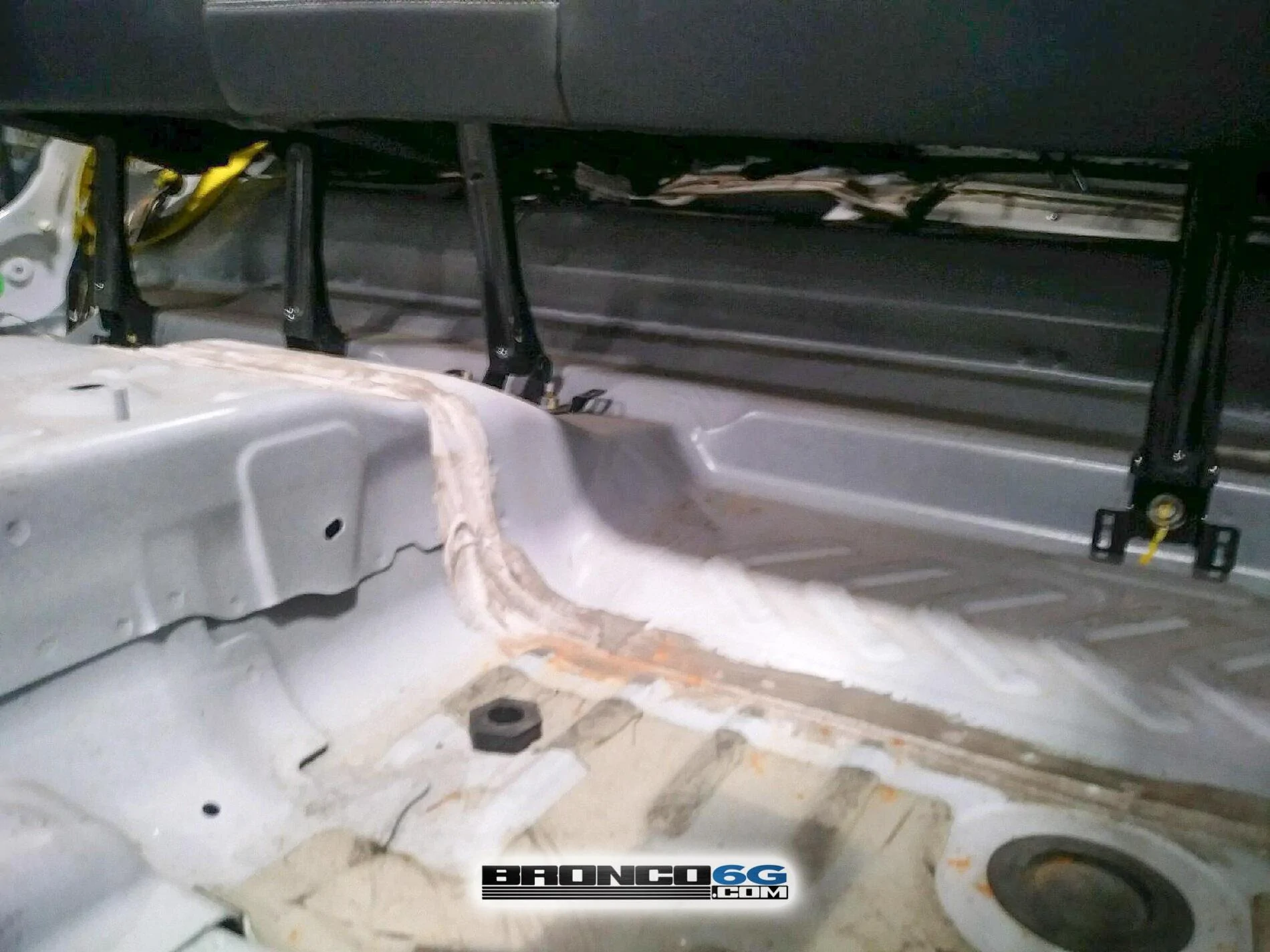 Ford Bronco Bronco parts at factory...Seat bolt down points, bumpers, rock rails, grab handles, lights! 2021 Bronco parts wiring 4