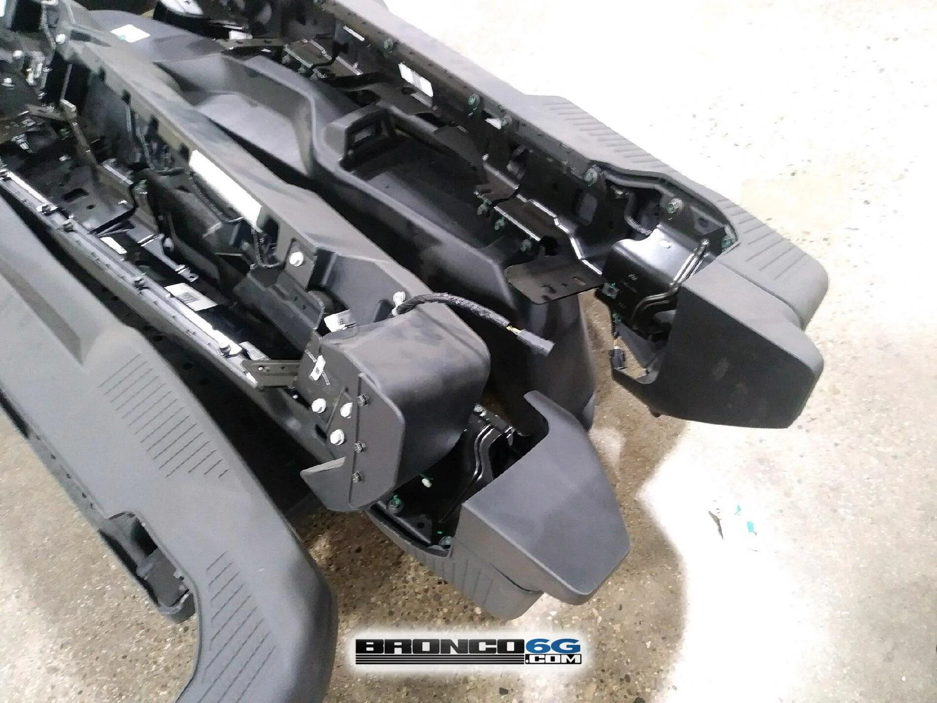 Ford Bronco Bronco parts at factory...Seat bolt down points, bumpers, rock rails, grab handles, lights! 2021 Bronco parts wiring 10
