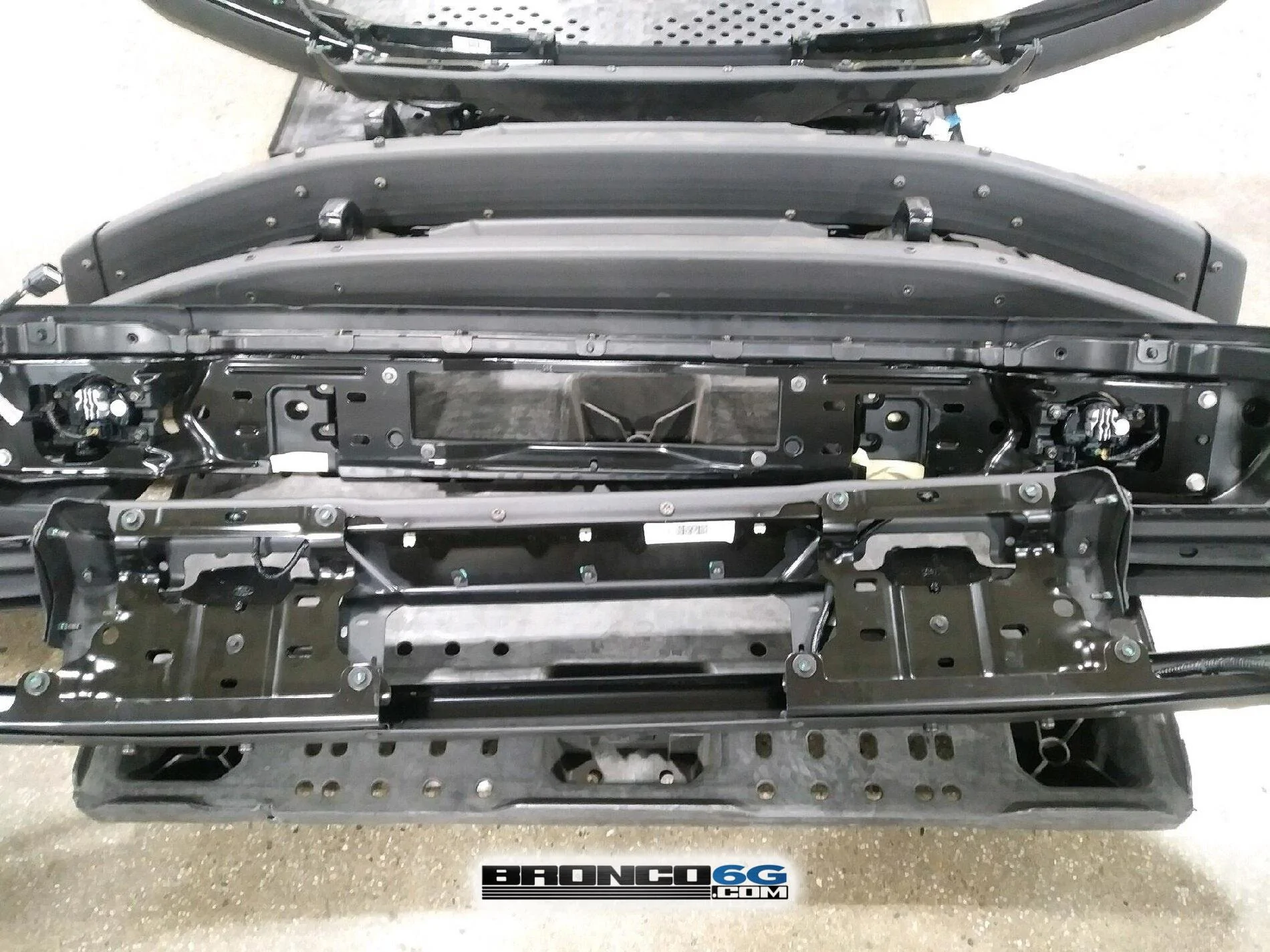 Ford Bronco Bronco parts at factory...Seat bolt down points, bumpers, rock rails, grab handles, lights! 2021 Bronco parts wiring 13