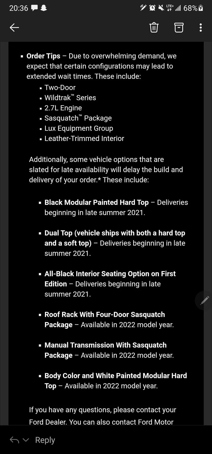 Ford Bronco First Edition Black Leather + White Stitching Revealed Screenshot_20210119-203626_Outlook