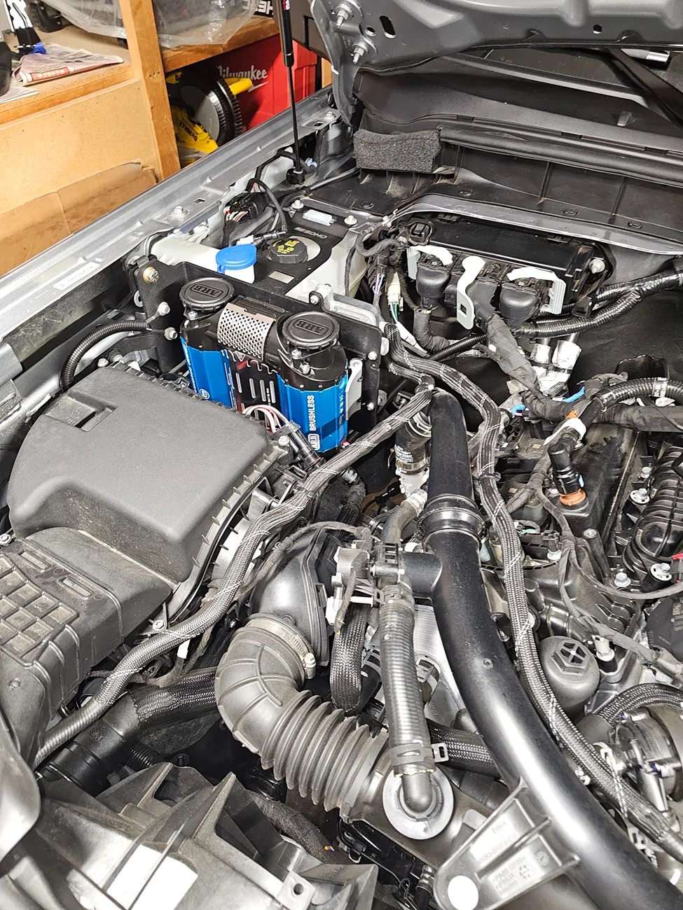 Ford Bronco Installing ARB twin brushless compressor using SDHQ vertical mount on a Bronco 20260423_200032