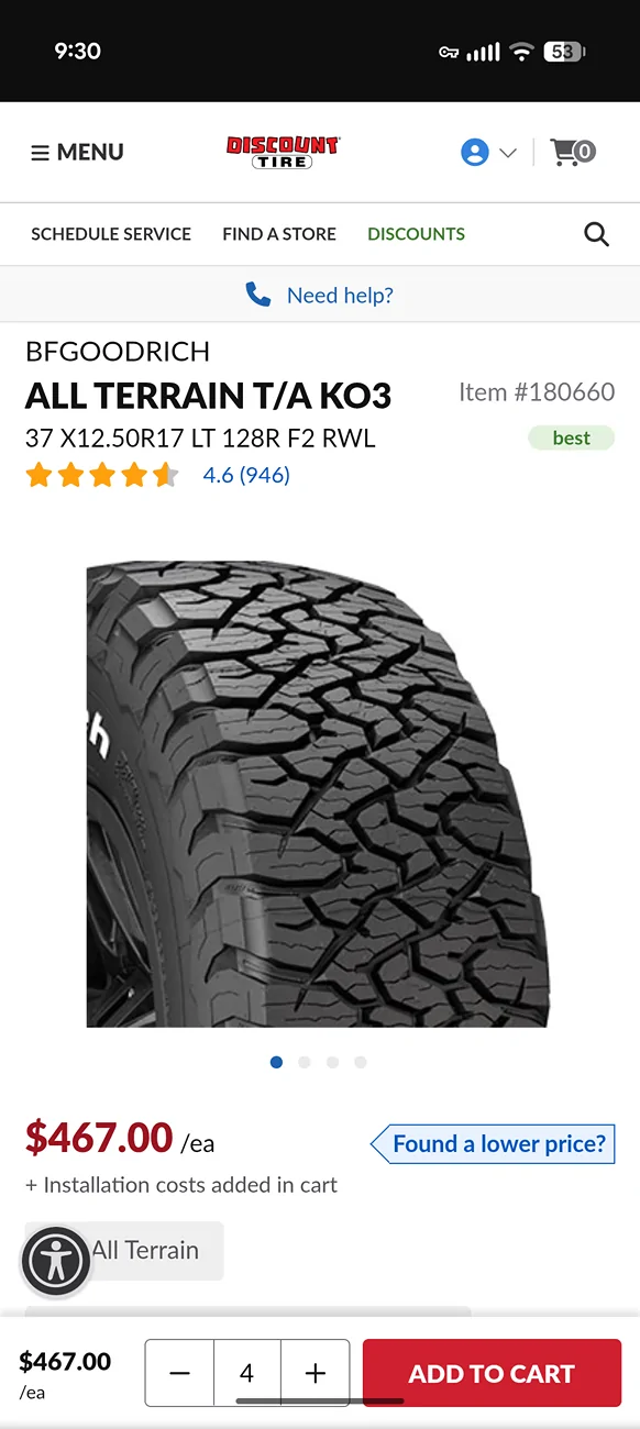 Ford Bronco 37s! Method 316 wrapped in BFG KO3 37x12.50R17 with white lettering Screenshot_20260425-213037