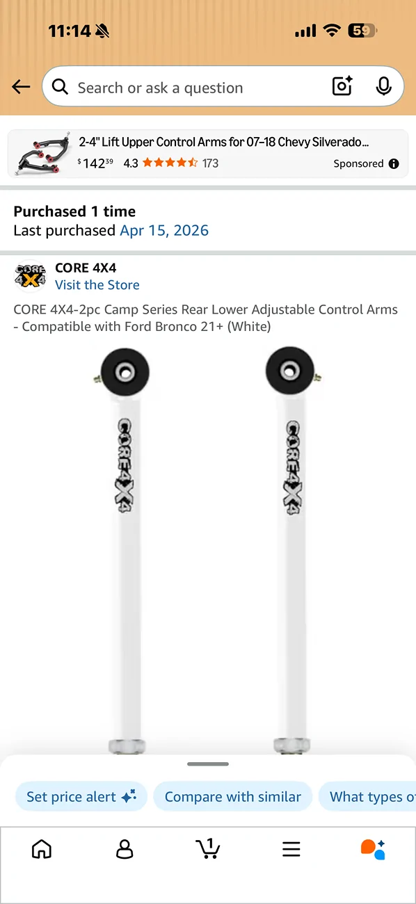 Ford Bronco Core 4x4 rear lower control arms IMG_0961