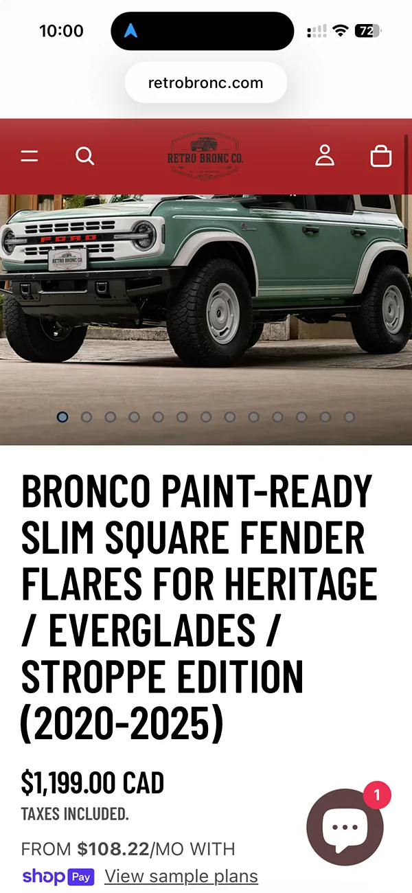 Ford Bronco Heritage/Everglades ‘narrow’ fender flares tempImageIcObIn