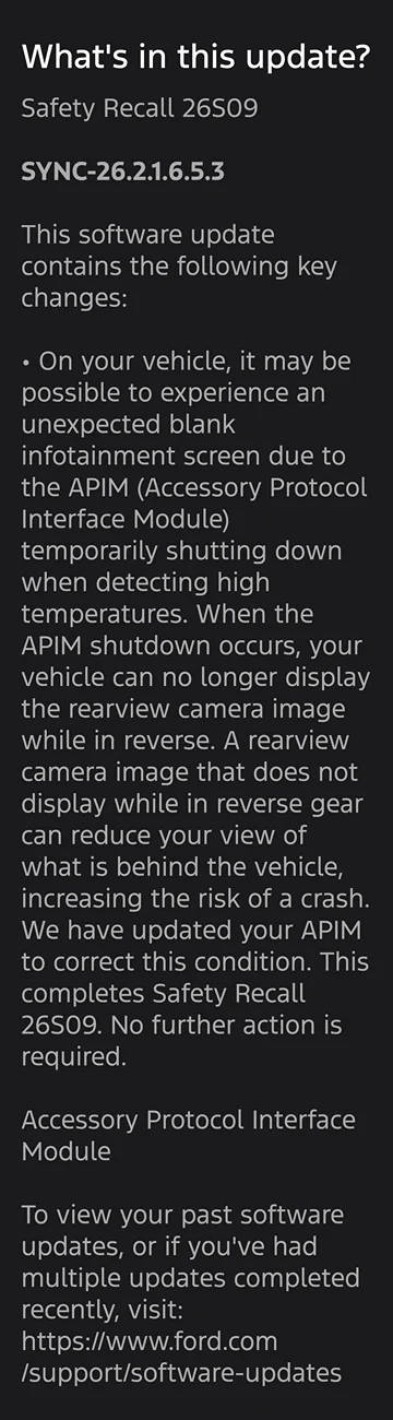 Ford Bronco Info Screen recall on 21-24 Bronco Updates? Screenshot_20260428-233538
