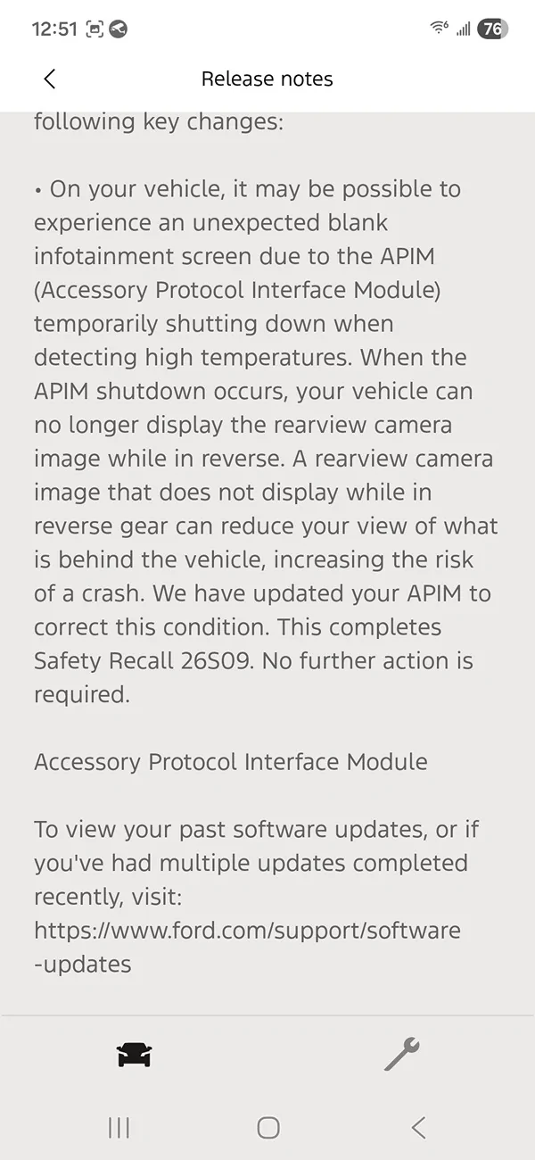 Ford Bronco Safety Recall 26S09 / 25V540 (Blank Screen) completed with OTA Update SYNC-26.2.4.11 Screenshot_20260502_125119_Ford