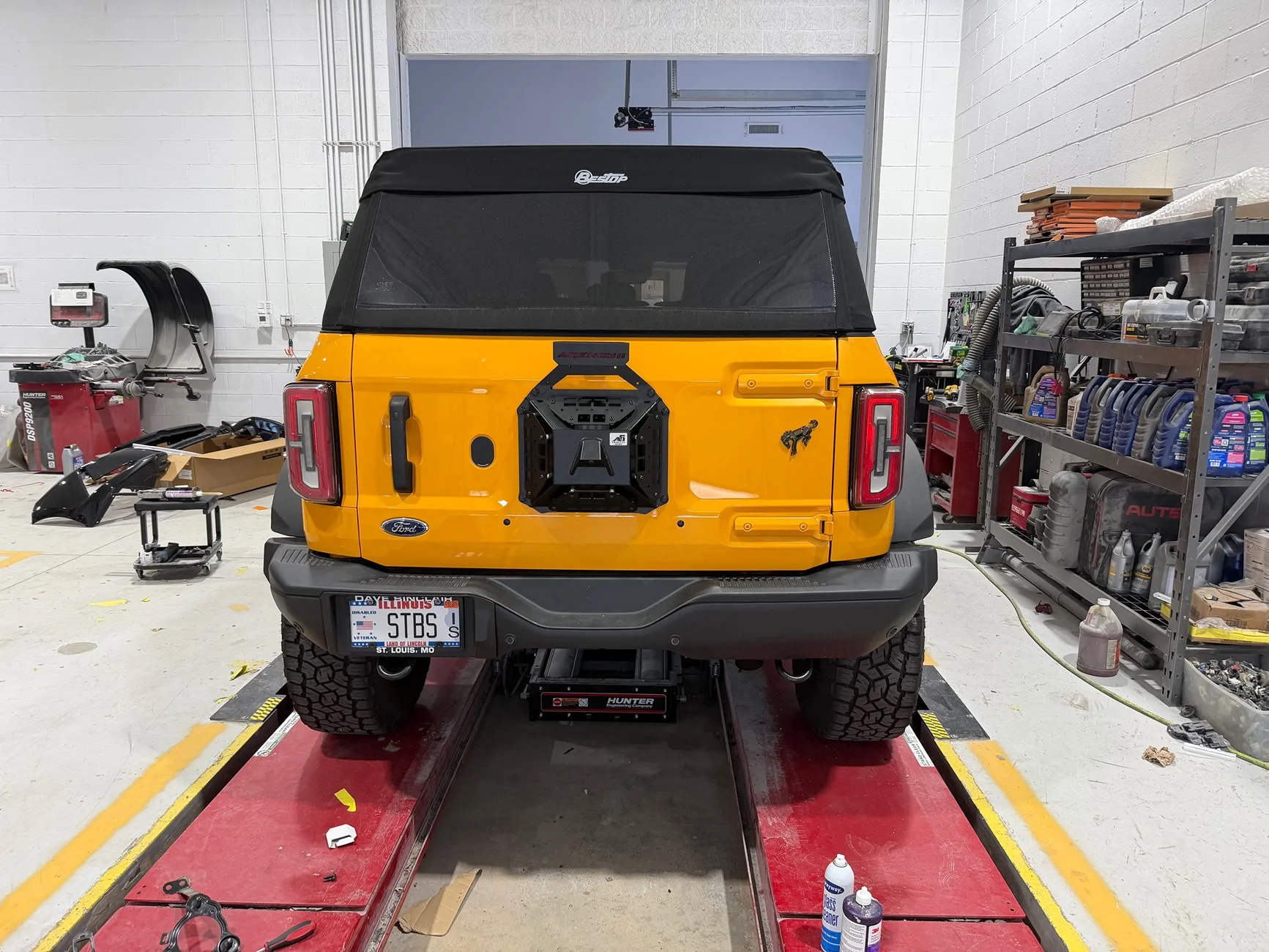 Ford Bronco Fun time with wife and kids: installed 4 bangers today and agency 6 tire delete kit IMG_9515