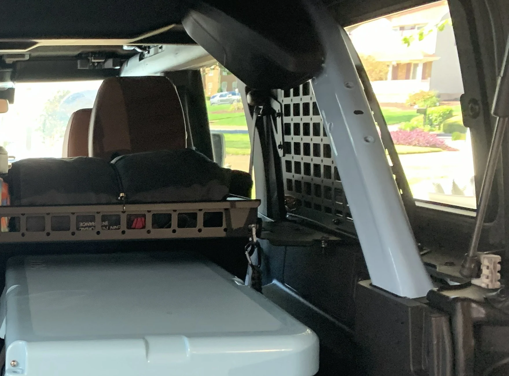 Ford Bronco Rear cargo area side window molle panel question Side Molle panel