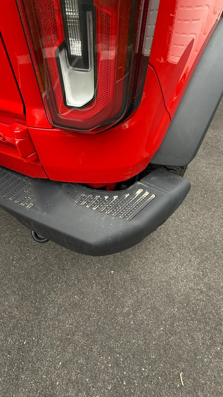 Ford Bronco Rear ended on the highway - damage doesn't seem too bad so far. Are there any specific mechanical issues I should look out for? IMG_6550