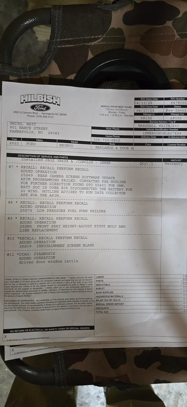 Ford Bronco Busted Transmission, Ford Tech error, or bad programming? 2.3 Engine Ford performance tuned, only 200 miles left on power train warranty? Please help! 17779413255302704079642442537394