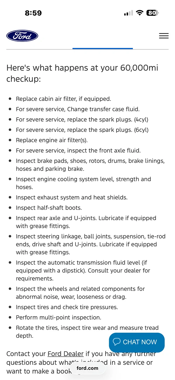 Ford Bronco REAL Maintenance Schedule IMG_5572