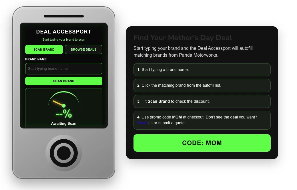 Ford Bronco Up to 20% Off | Mothers Day at Panda Motorworks! Screenshot 2026-05-08 at 9.35.00 AM