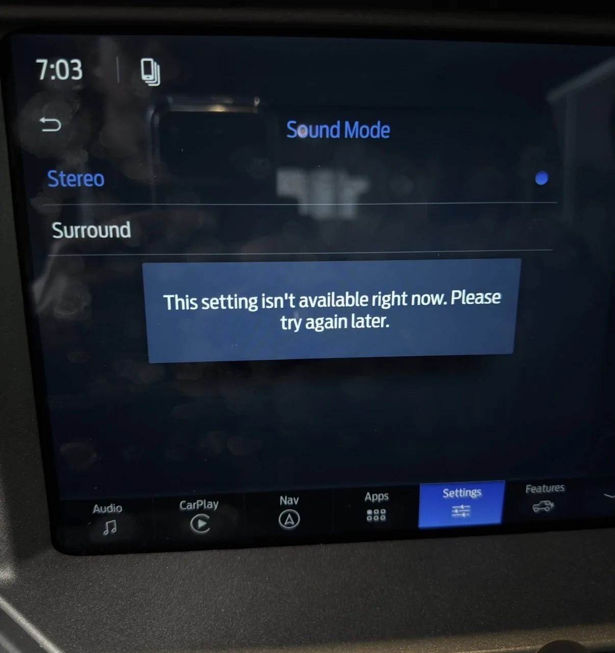 Ford Bronco 2026 Badlands with B&O system sound settings IMG_1036