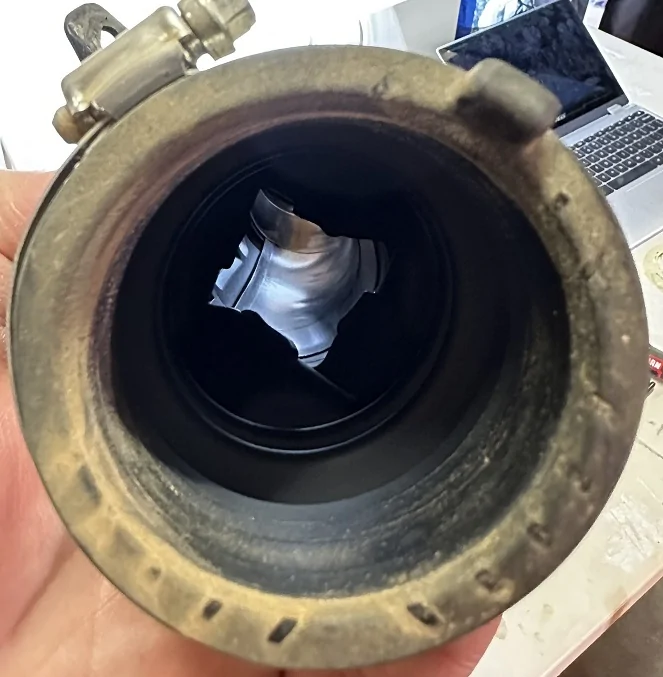 Ford Bronco Should the Hose Coming Off Turbo 2.7 Be Crimped/Squished? bronco_pass_elbow2a