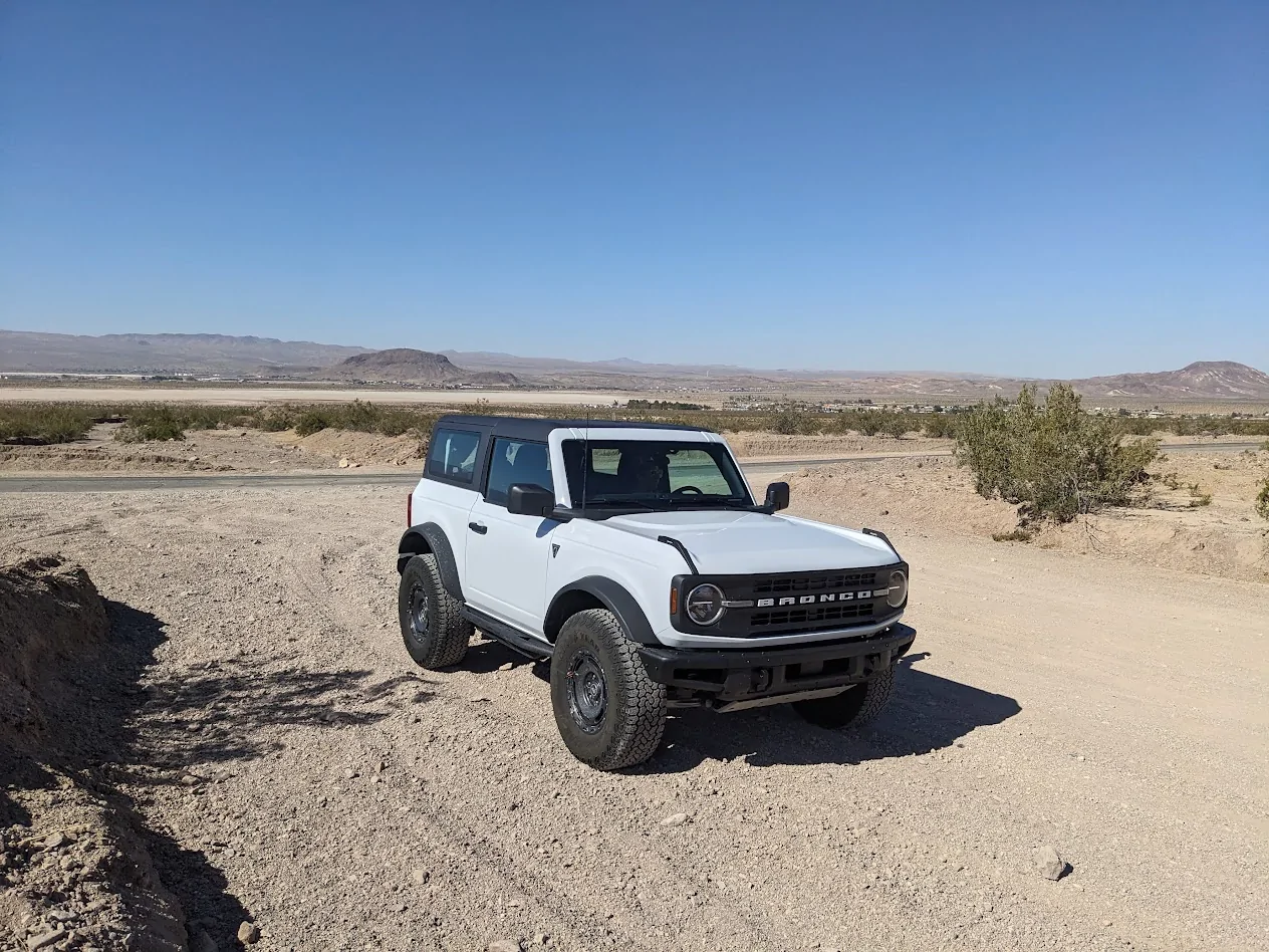 Ford Bronco East of Calico California, Easy Trails. Calico start of trail