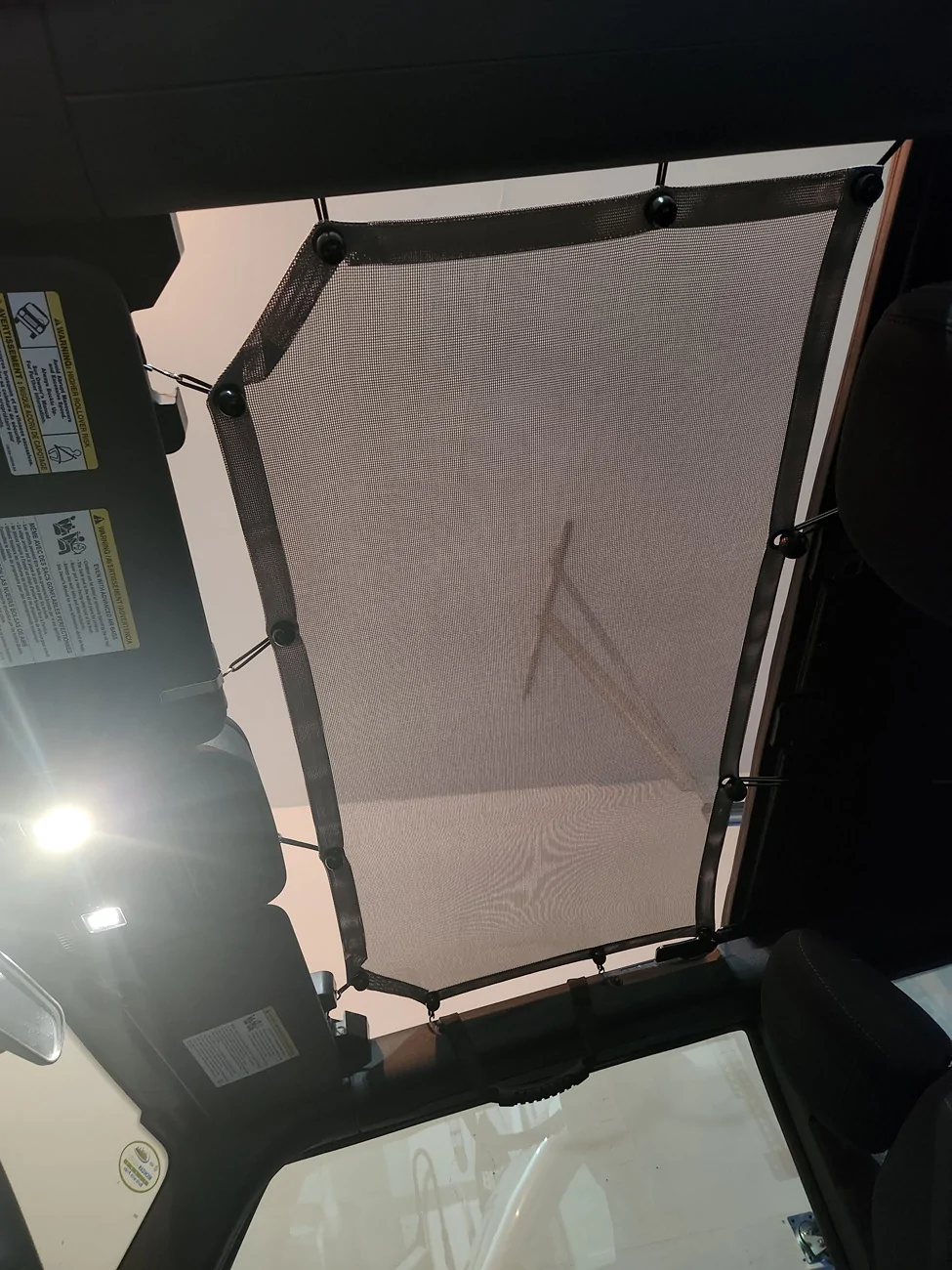 Ford Bronco Half-Assed Review of Cheapo Front Mesh Sunshade 20260512_202532