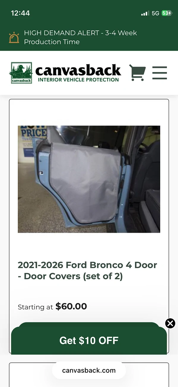 Ford Bronco Pet Protection for Interior Doors IMG_4885