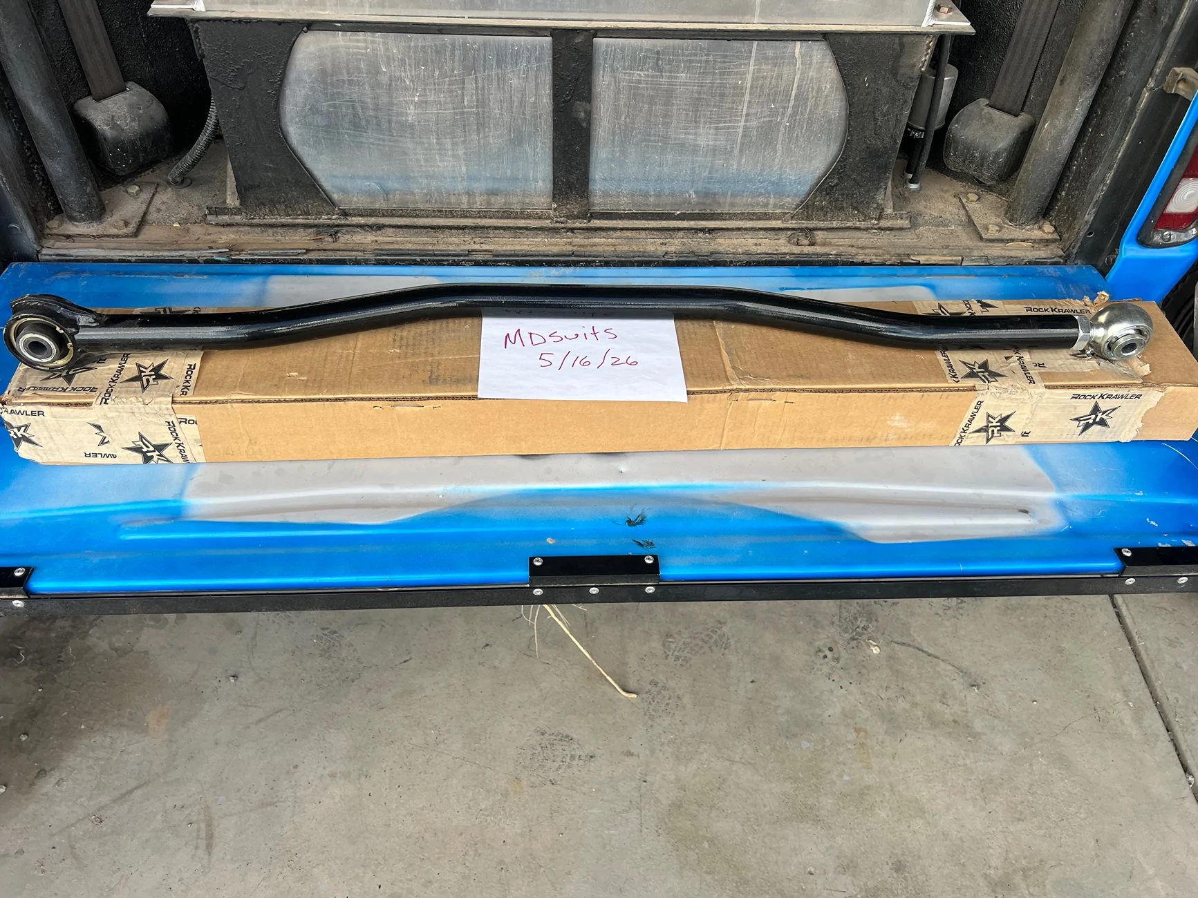 Ford Bronco Rockkrawler rear track bar IMG_8885