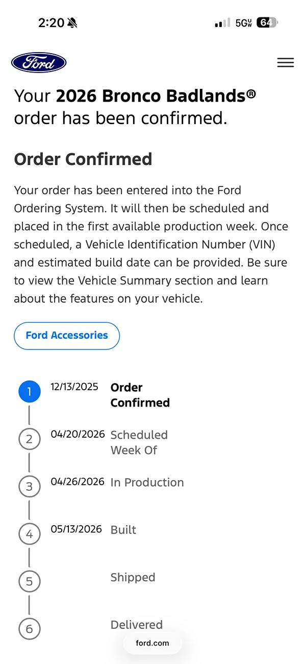 Ford Bronco 2026 on Order, what can I expect? 1779222044688-g5