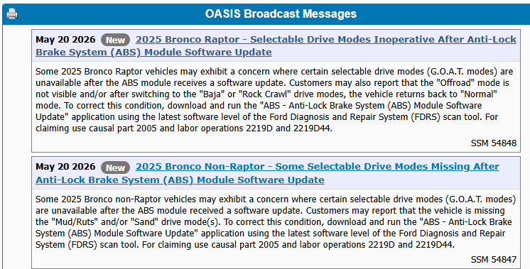 Ford Bronco Recall software update wiped out my GOAT Modes 1779279409968-0v