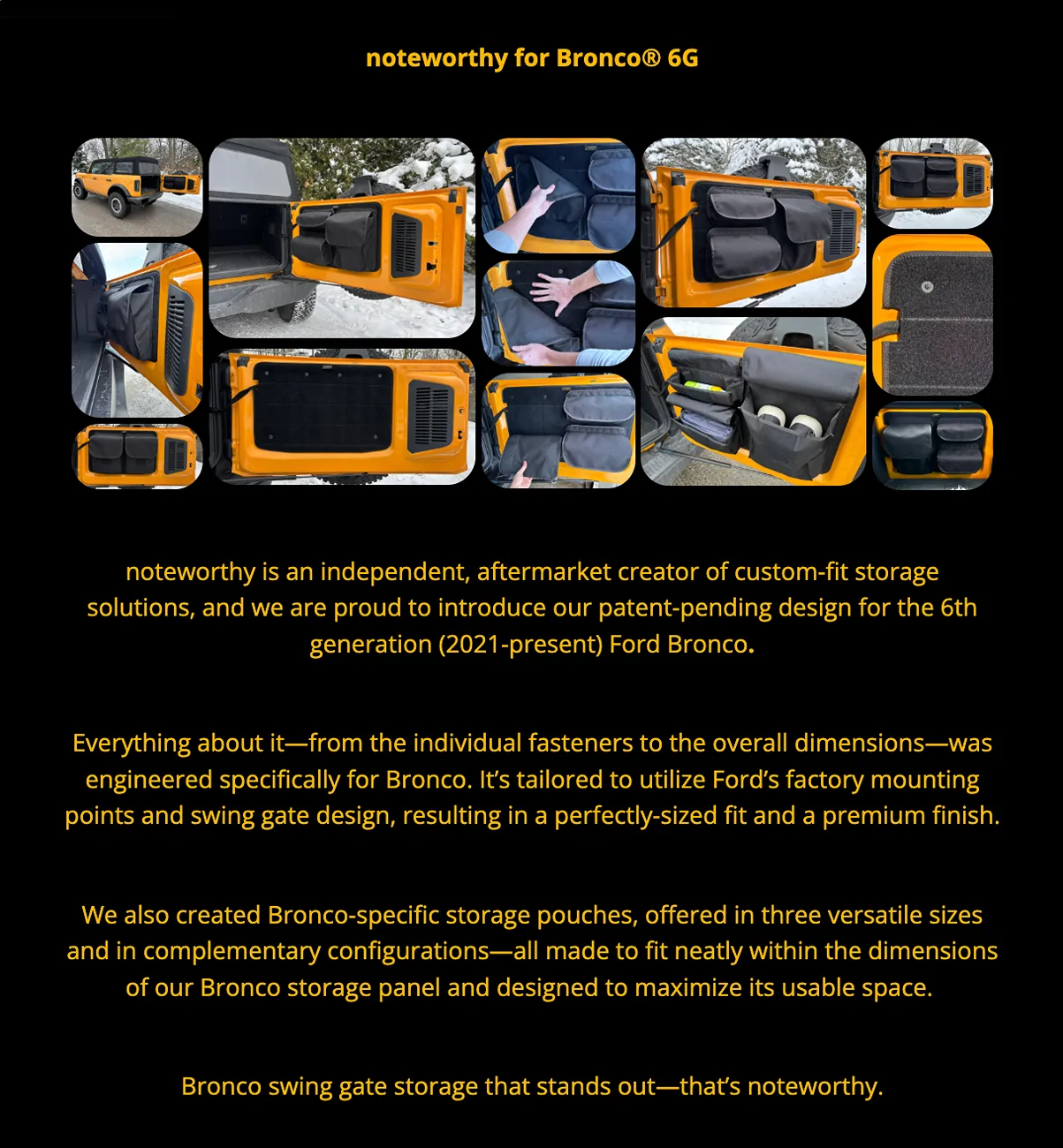 Ford Bronco noteworthy brand swing gate storage—Memorial Day Discount Screenshot 2026-05-21 at 3.25.03 PM